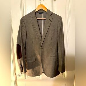 Brooks Brothers Herringbone Blazer w Suede patch